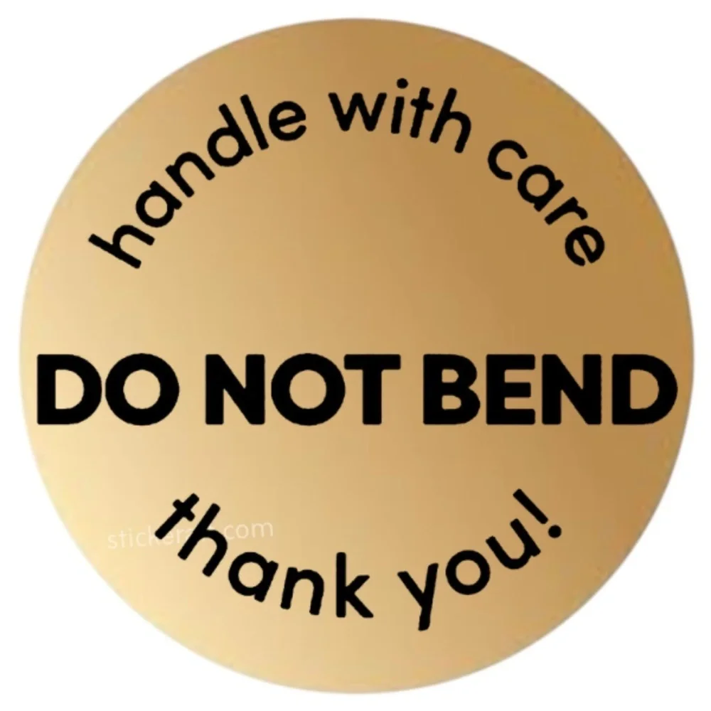 2” DO NOT BEND Orange Stickers - Handle With Care Shipping Labels
